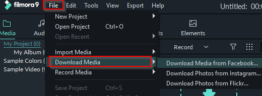 adding and downloading media in Filmora9