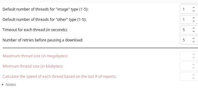 changing settings for 
Turbo Download Manager