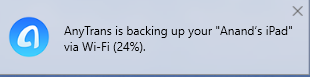 backing up iPad wirelessly using AnyTrans