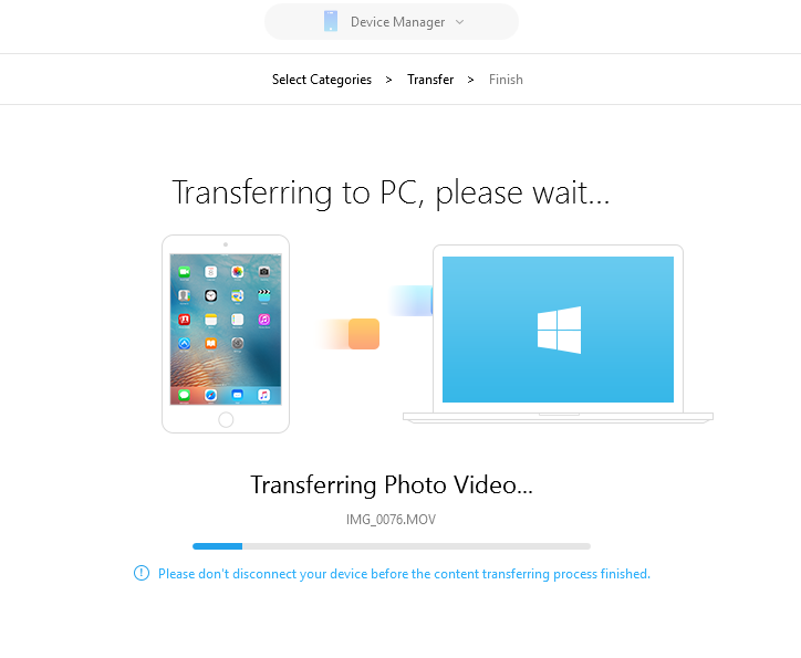 transferring iOS contents to PC using AnyTrans