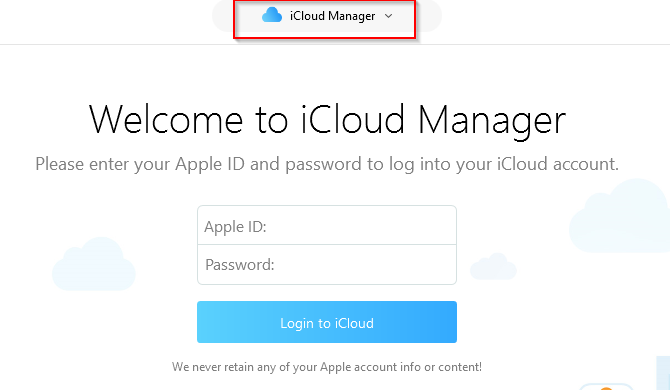 iCloud Manager in AnyTrans