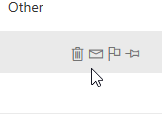 hovering mouse pointer near message in inbox to display quick actions