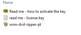 zip file containing the giveaway version of WinX DVD Ripper Platinum and license key