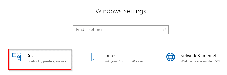 accessing Windows 10 settings