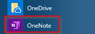 accessing OneNote app in Windows 10