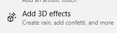 adding 3d effects to photos using Windows 10 Photos app 