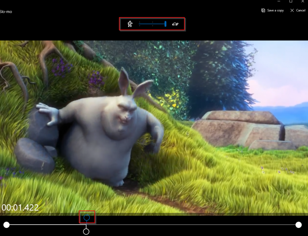 adding slo-mo effect to video using Windows 10 Photos app 