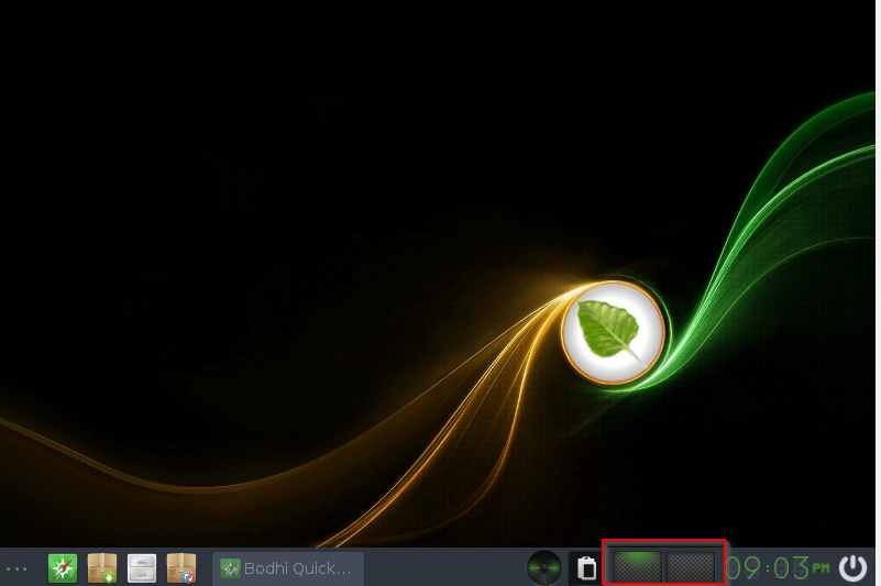 Moksha Desktop in Bodhi Linux 5.0