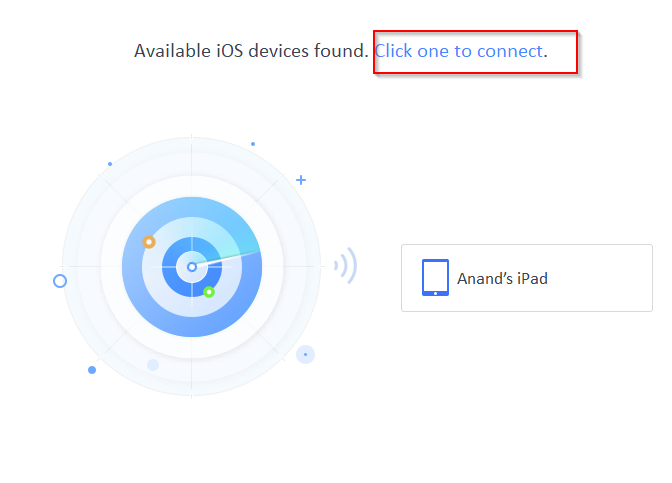 connecting using Air Trans in  IOTransfer 3