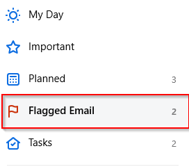 flagged emails from Outlook.com synced with Microsoft To-Do app 