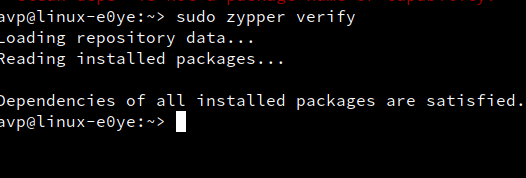 verifying dependencies and fixing them using zypper