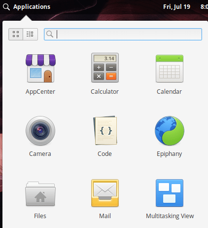 changing applications layout view in elementary OS 