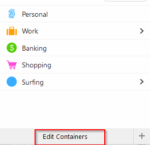 editing existing containers using Firefox Multi-Account Containers add-on