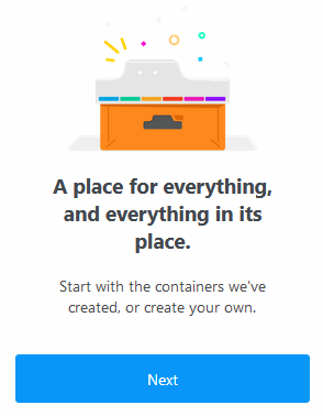 Firefox Multi-Account Containers welcome tour