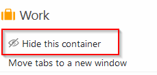 hiding a container in Firefox Multi-Account Containers add-on