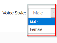 selecting a voice style in Free TTS for text to audio conversion
