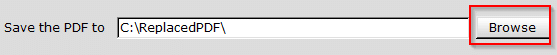changing the destination folder for converted PDF documents when using PDF Replacer Pro