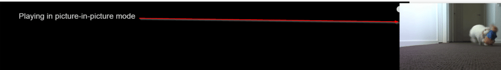 Picture-in-Picture mode enabled for YouTube video