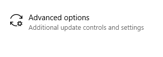 accessing advanced options for managing windows 10 updates