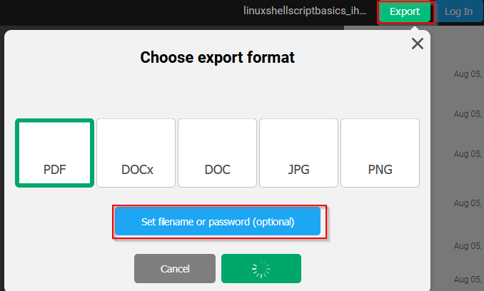 exporting the edited PDF file to Word format, image formats and as PDF using PDF Bob