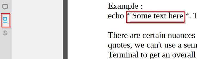 using the underline feature in PDF Bob