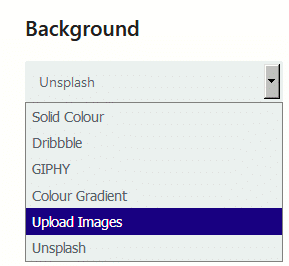 upload own images as background in Tabliss 