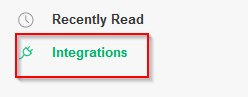 accessing Integrations option from Feedly dashboard