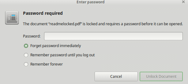 PDF file requiring password that was set during conversion using htmldoc