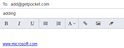 adding web pages to pocket list through email