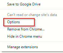 configuring Save To Google Drive options 