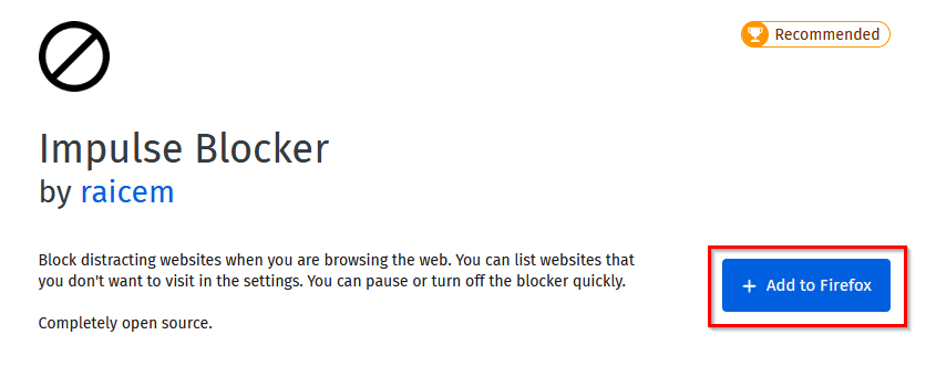 Impulse Blocker add-on page