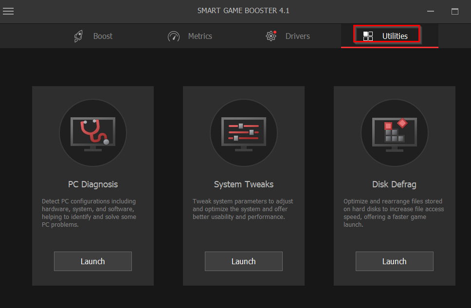 other PC tune up utilities in Smart Game Booster