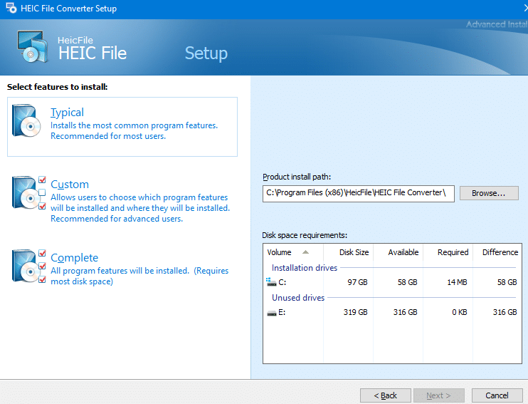 HEIC File Converter setup