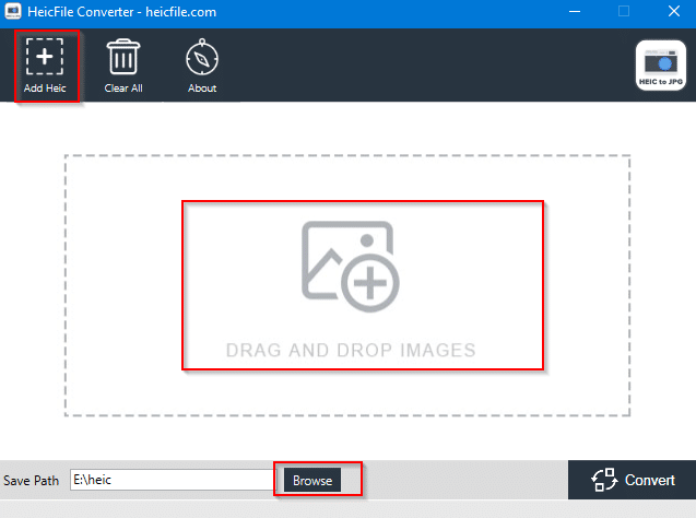 adding HEIC images for conversion in HEIC File Converter