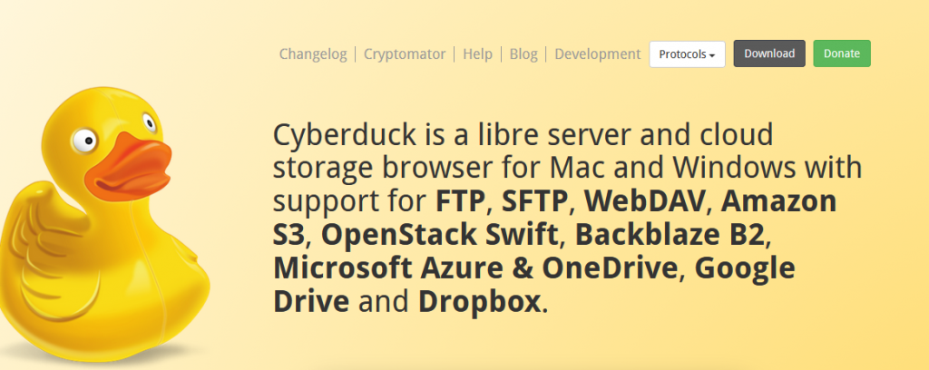 Cyberduck home page