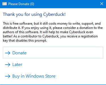 donation window before exiting Cyberduck