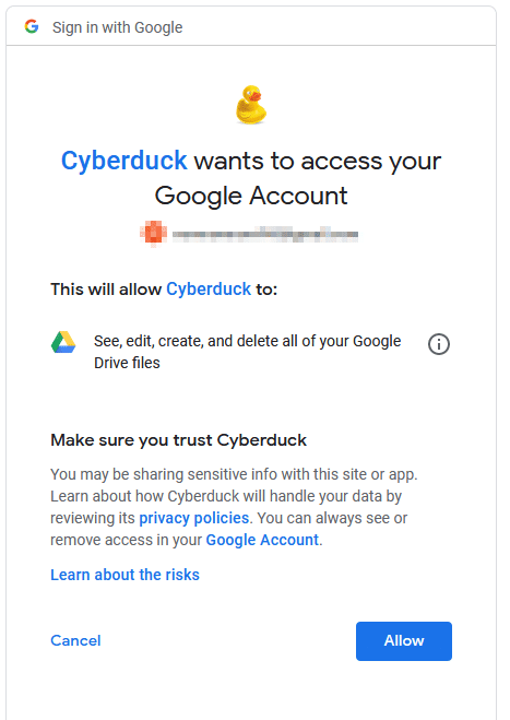 cyberduck s3 aes