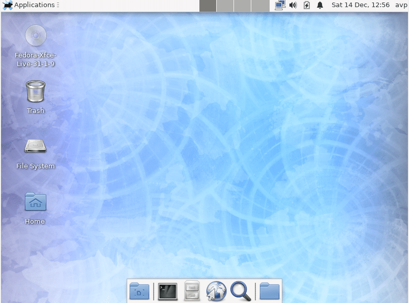 Fedora Xfce environment