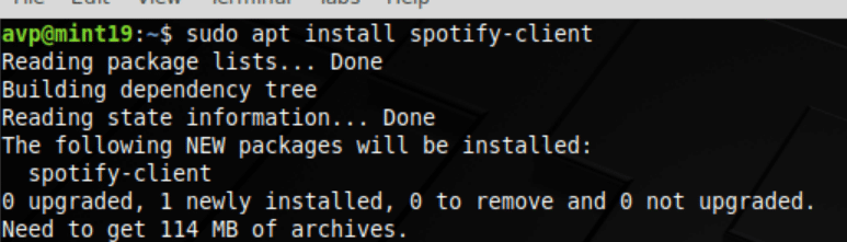 installing Spotify app in Linux Mint