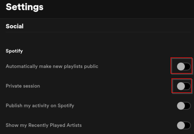 private session spotify web player