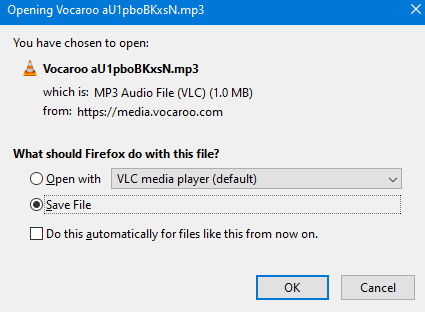 saving recorded audio clips locally from Vocaroo 