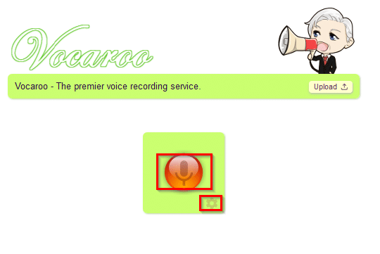 Vocaroo homepage