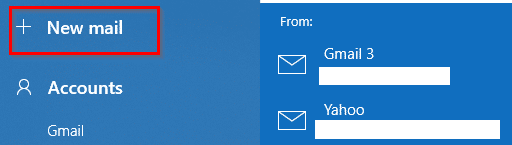 choosing which email account to use for sending messages from the linked inbox in Windows 10 Mail app