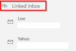 select the name of the linked inbox to be unlinked in Windows 10 Mail app