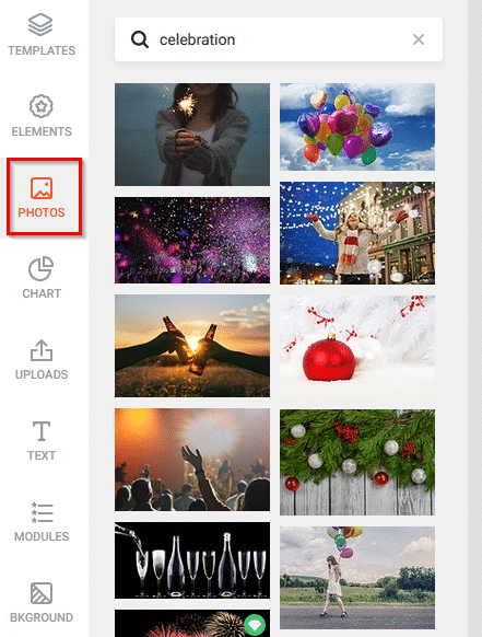 adding photos to graphics using DesignCap