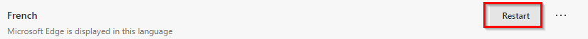 restart Edge browser for changing the display language