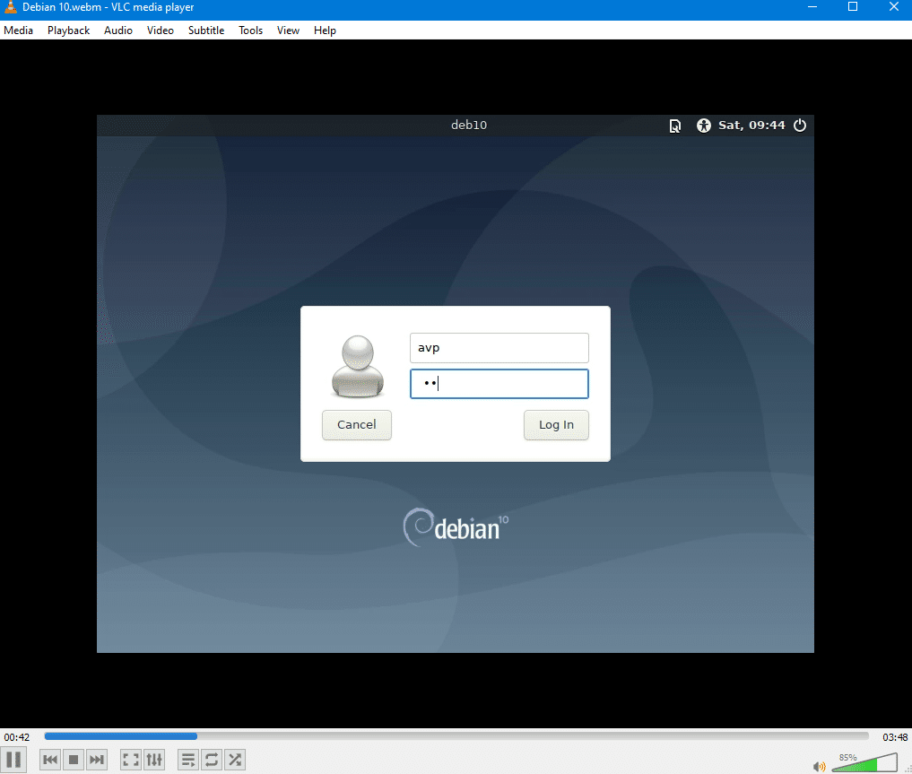 VM session playback when recorded using VirtualBox for Windows