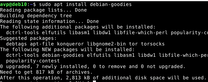 installing Debian goodies package in Debian