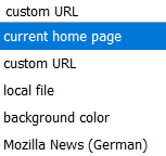 choosing new tab to be current home page in New Tab Override