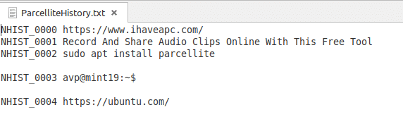 Parcellite clipboard history text file